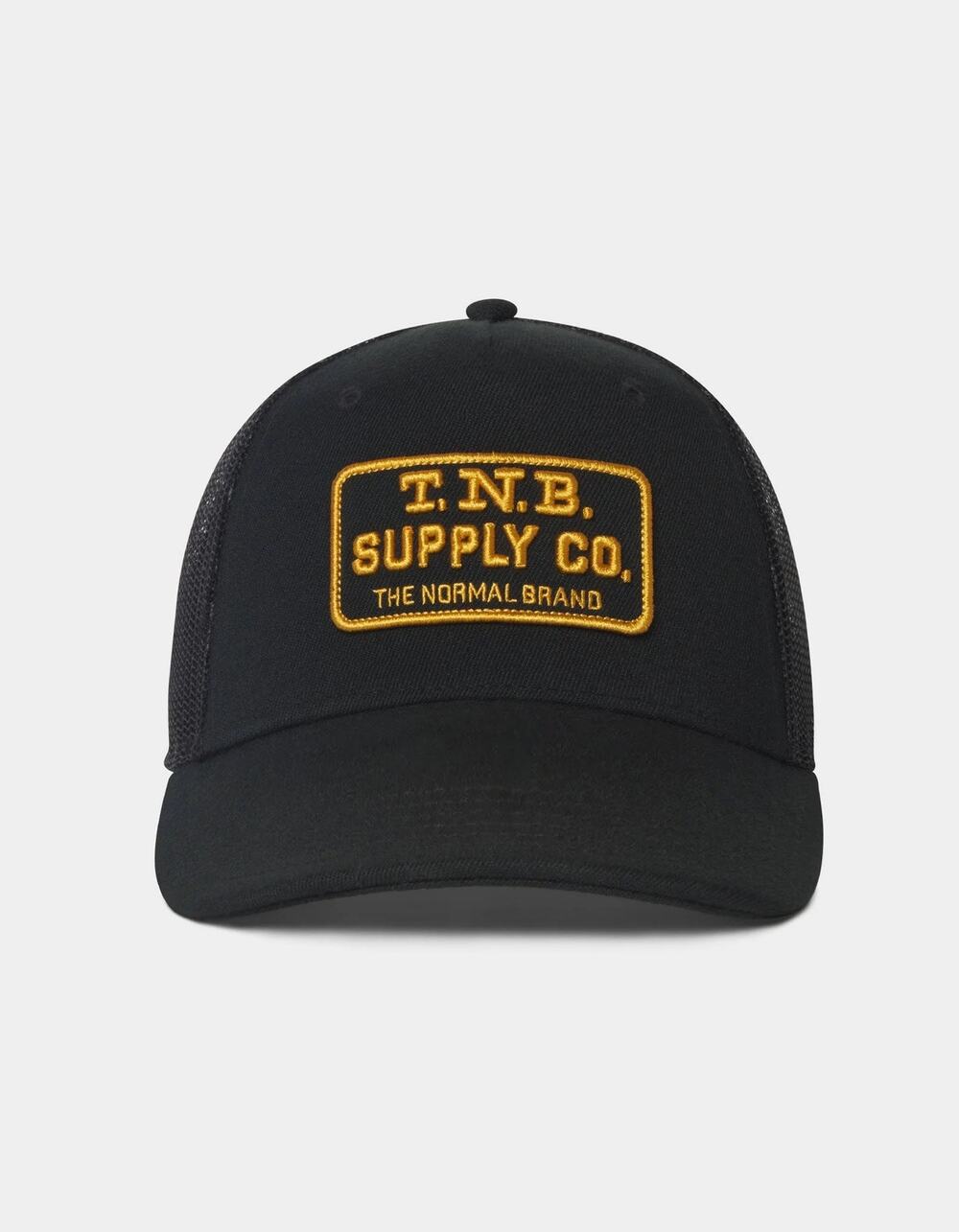The Normal Brand NWT TNB Supply Co. 5-Panel Cap in Black Trucker Hat